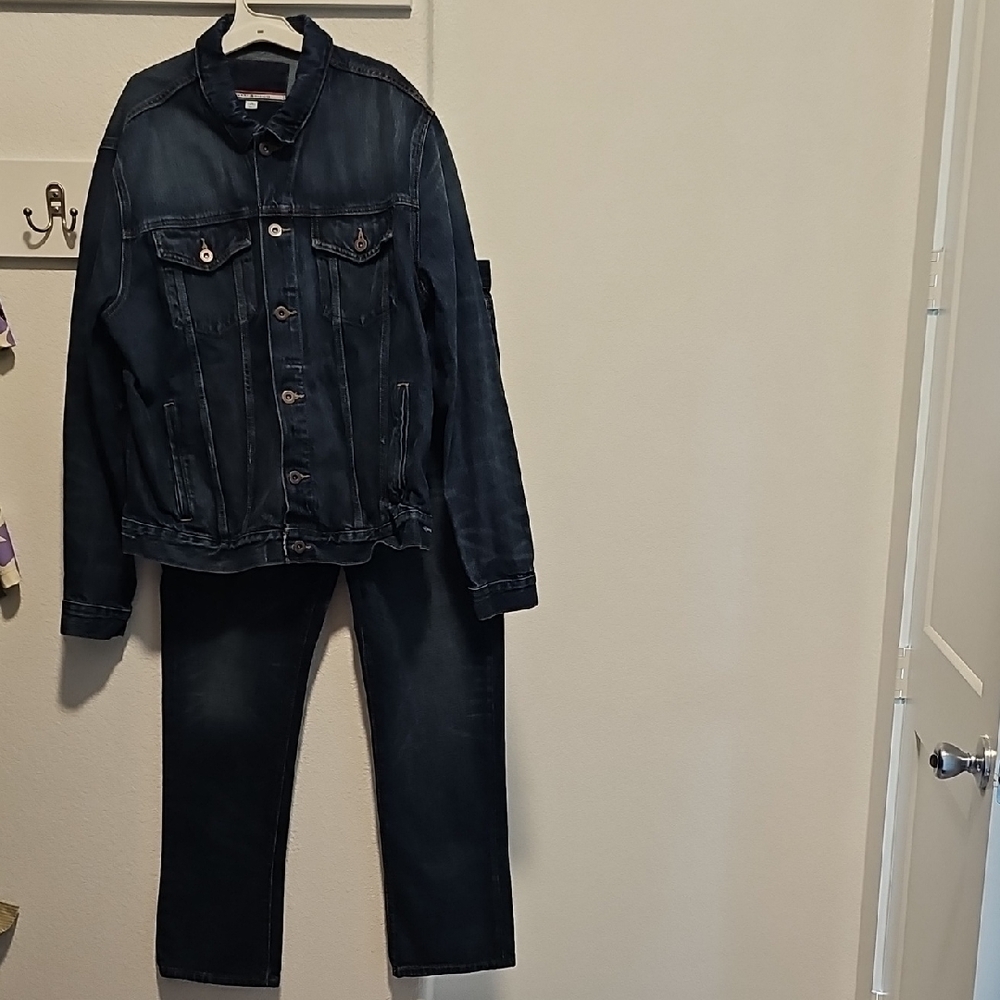 Dark Denim Jacket and Jeans Set
